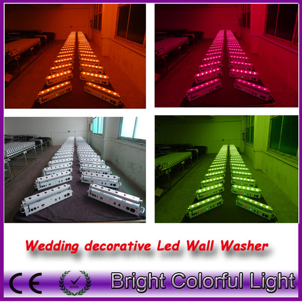 5 lights+1 fly case/lot RGBWAUV 6 IN 1 Led battery power wireless dmx wedding led up lights/wireless dmx led wall washer