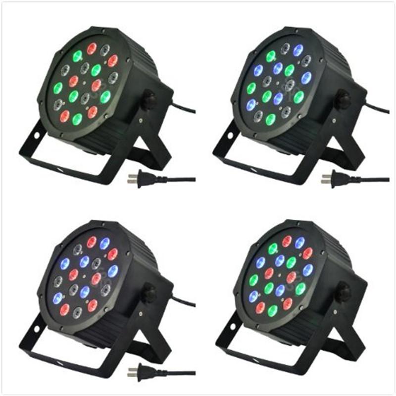 4pcs 18*3W Wonderful Par LED RGB Magic Effect light DMX512 Disco DJ Stage Lighting Party Light AC110V-240V 7 Channels Led Stage Par Light