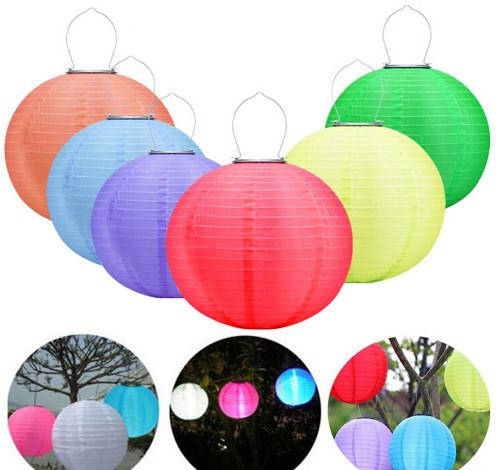 Solar lanterns 25cm waterproof outdoor Garden Solar Fairy Lights LED Festival Lanterns Hanging China Celebration Lamp 7 colors