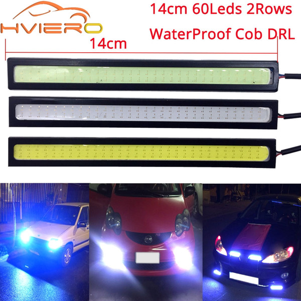 14cm COB 60Leds 2Rows White Blue Waterproof Auto DRL Car LED Daytime Running Light Fog Lamp DC 12V Driving Bulb Motorcycle Light