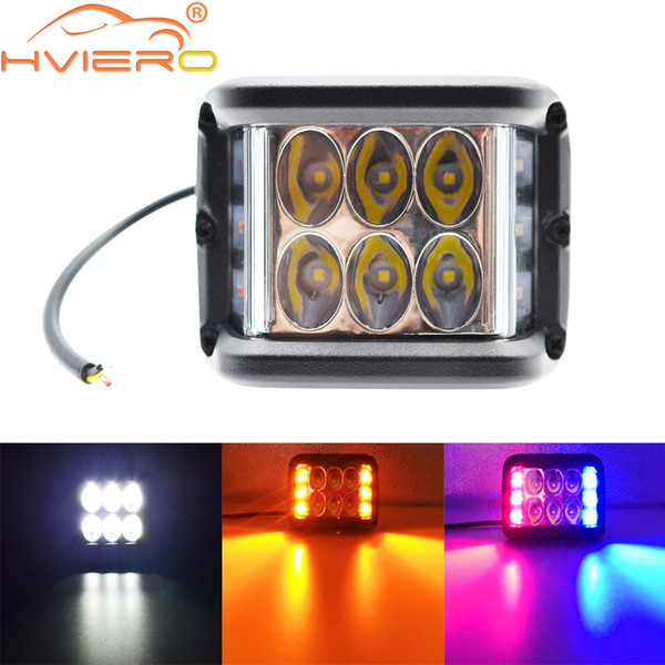 1Pcs Dually 4 Inch 60W Cube Side Shooter LED Work Light Strobe Driving For Offroad Truck Tractor SUV ATV 4WD Boat 4x4