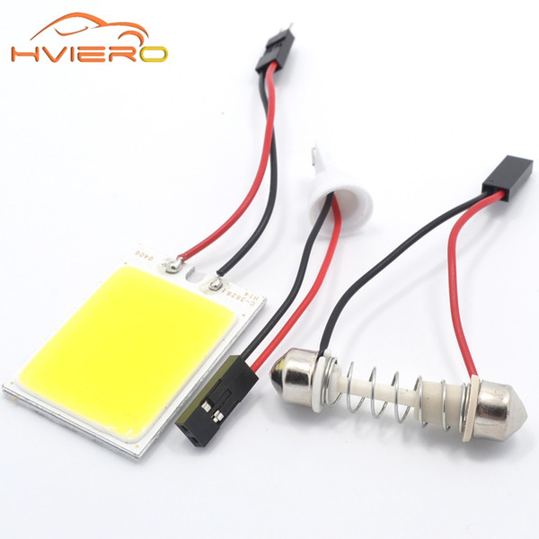 10Pcs White Red Blue T10 24 Smd Cob Led Panel Car Auto Interior Reading Map Lamp Bulb Light Dome Festoon BA9S 3Adapter