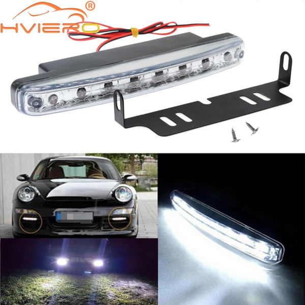 Auto Car DRL Daytime Running Light with Lens Waterproof 8LED White DC 12V 24V Head Lamp Parking Bulb Fog Lamp Waterproof Light