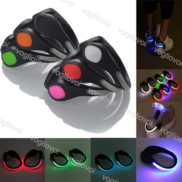 LED Safety Shoes Clip Night Running LED Luminous Shoe Clip Safety Signal Plastic Flash Luminous Light Outdoor Light Night Warning DHL