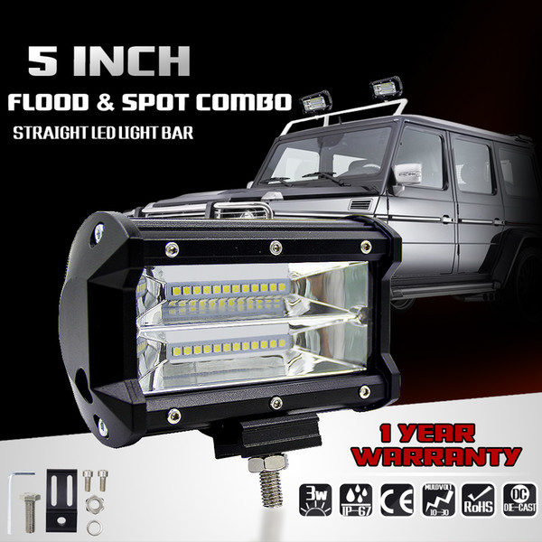 5 inch 72W LED Work Light Bar Offroad Flood Beam Led Work Lights Truck SUV ATV 4x4 4WD 12v 24v Led Driving Lamp