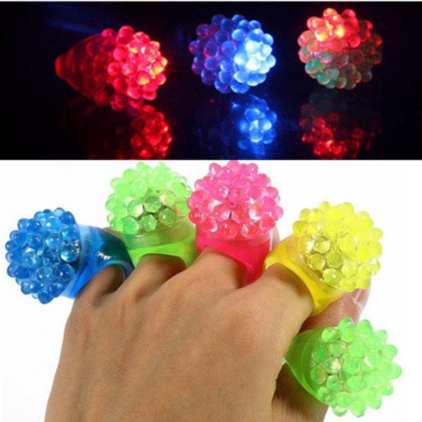 New Arrival LED Ring Light Ring Flash Light LED Mitts Cool Led Light Up Flashing Bubble Ring Rave Party Blinking Soft Jelly Glow Party Favor