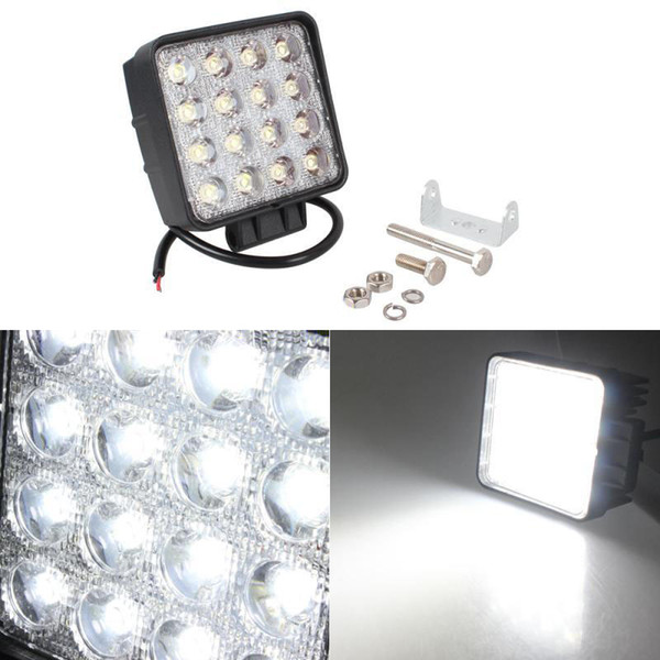 48W 16X3W LED Work Light 12V 24V Flood Spot Offroad Driving Mining Truck Boat Marine Off road LED ATV LED Lights High Power