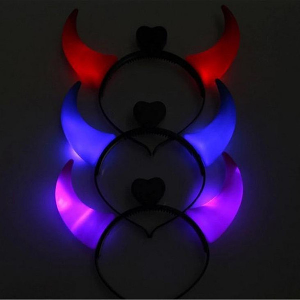 Cute LED Head Band LED Hair Bands Bow Hair Bands Horn Flash LED Mickey Bands Crown Hair Band Flash Hairpin Headband Halloween