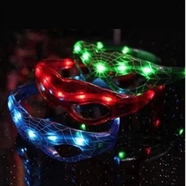 Spiderman LED Light Flashing Glasses Gift Cheer Dance Mask Christmas Halloween Days Gift Novelty LED Glasses Led Rave Toy Party Glasses