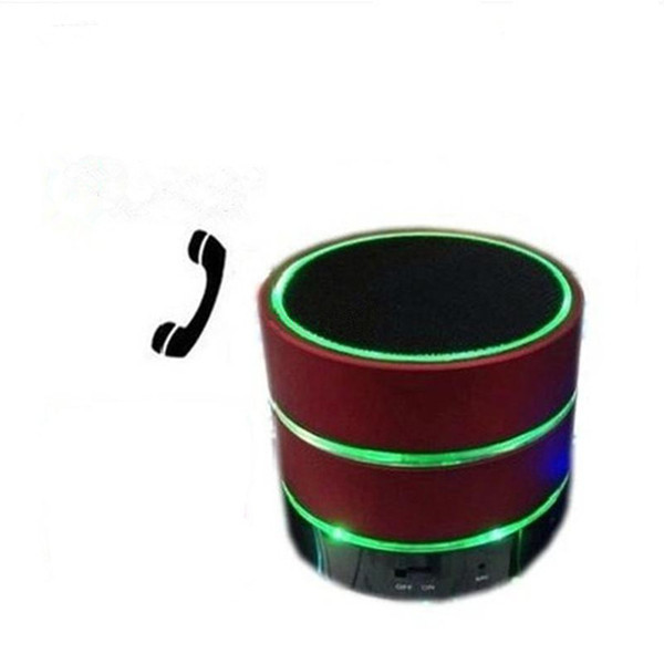 New LED Speaker S09 Enhanced Speaker 3 LED Light Ring Super Bass Metal Mini Portable Beat Hi-Fi Bluetooth Handfree Mic Stereo USB Speakers