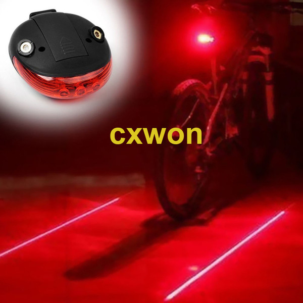 Bicycle LED Tail Safety Light including 2*AAA battery Warning Light 5 LED 2 Laser Night Mountain Bike Rear Lamp Bicycle Light