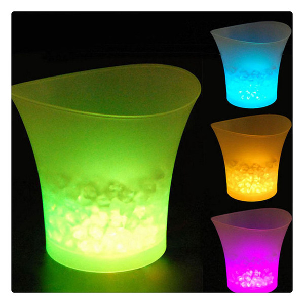 5L Glowing LED Ice Bucket 7Color Champagne Wine Drinks Beer Ice Cooler for Restaurant Bars Nightclubs KTV Pub Party