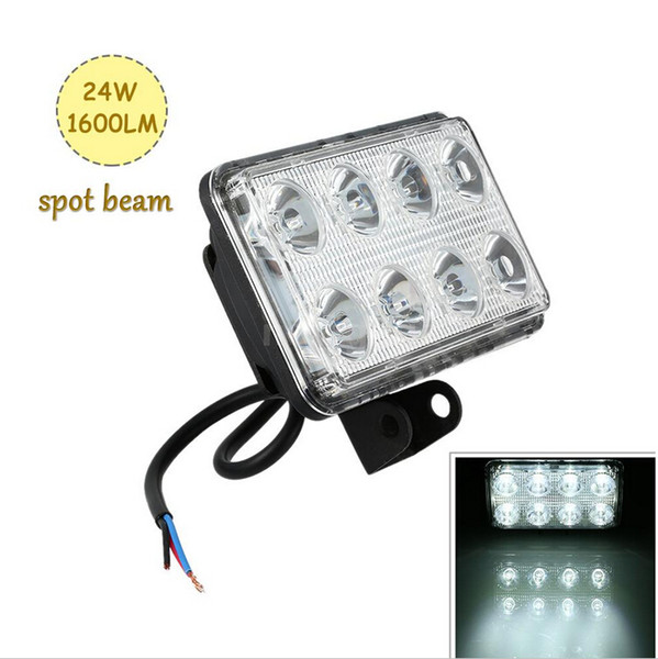 4 Inch 24W 1900LM Square LED Vehicle Work Light Lamp Flood Spot Beam for Car SUV ATV Truck Tractor Boat Off-road 9V-32V IP67