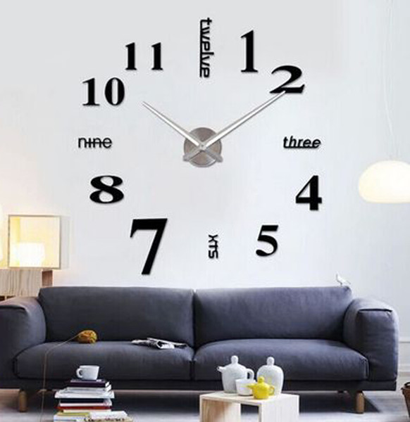 3D Wall Clock Rushed Mirror Sticker Modern Large Clocks DIY Acrylic EVA Clocks Living Room Decor