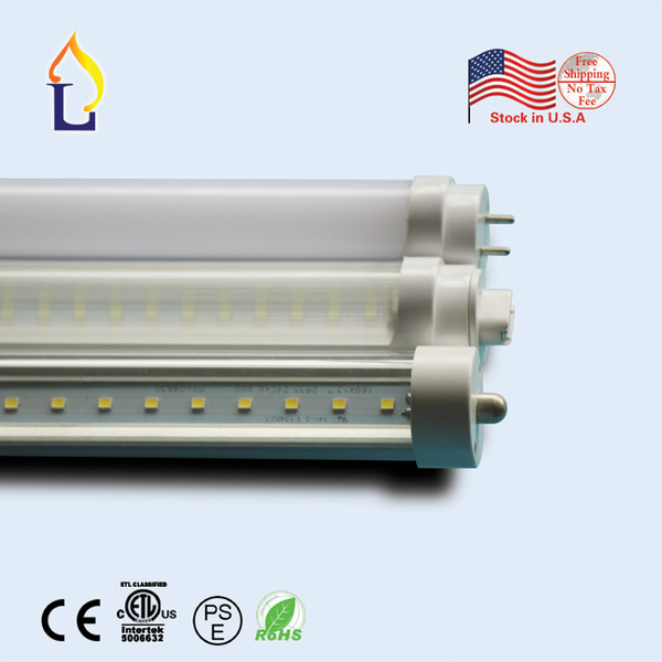 hot selling (15pcs/lot )T8 LED tube light single strip listed ETL 4FT 24W clear cover white brightness SMD2835 energy saving for dest lamp