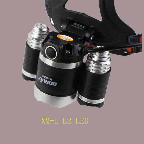 Headlamp Boruit 8000 Lumen Super Bright 3X CREE XML L2 LED Head Torch Flashlight USB Lamp Headlight