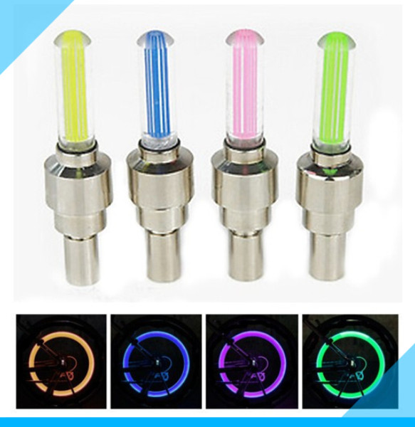 Colorful LED bike Wheel Valve Cap Light red green blue yellow Bicycle Bike Bicycle light AG10 batteries waterproof Super bright