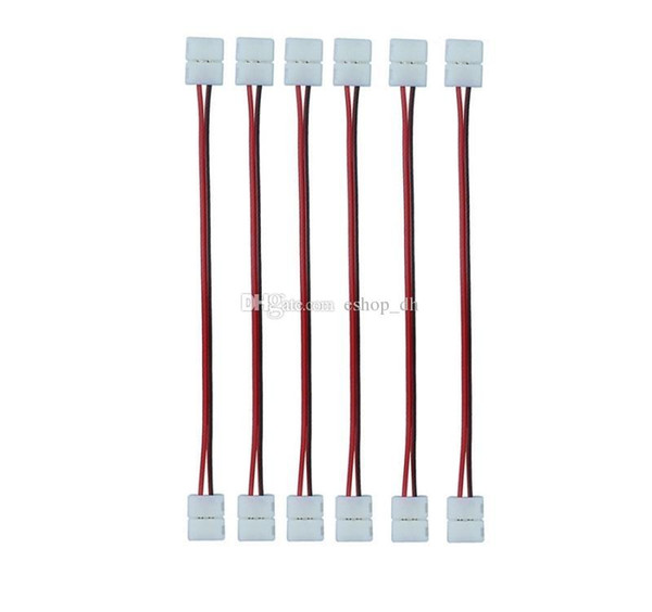 100pcs/lot 8mm 2 pin Led Strip Connector For Single Color Led Strip 5050 Easy Connect No Need Soldering Connector