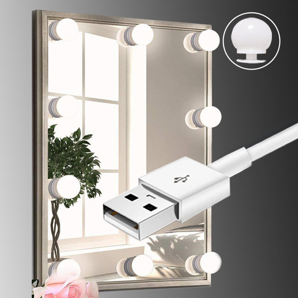 USB LED 12V Makeup Lamp 6 10 14 Bulbs Kit For Dressing Table Stepless Dimmable Hollywood Vanity Mirror Light