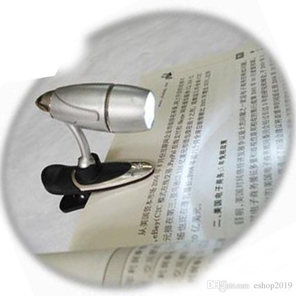 LED bullet clip book light new reading lamp 100% Brand New Unique Mini Clip-On Flexible Bright LED Light Book Reading Lamp