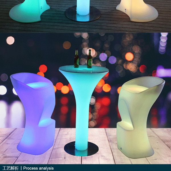 Led Table Bar Furniture 16 color Changing Lighting Bar Table For Party Event (D60*H105cm) Free Shipping