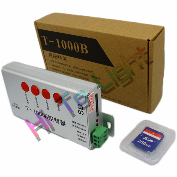 T-1000B LED Controller 256MB SD Card 2048Pixel for 2811 2801 6803 8806 1903 Full Color Strip Module Controller Programmable DC5V Hitolight