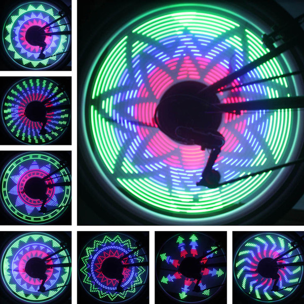 Bicycle Wheel Colorful LED Light 36 LED Beads RGB Image Changeable Night Lighting Bike Bar Lamp Tire Lights Safety Powered By Battery