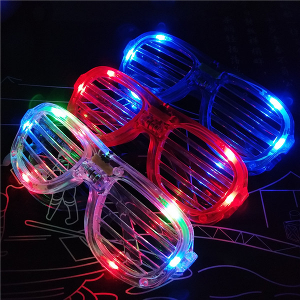 LED Light Glasses Flashing Shutters Shape Glasses LED Flash Glasses Sunglasses Dances Party Supplies Festival Decoration Christmas Hollowen