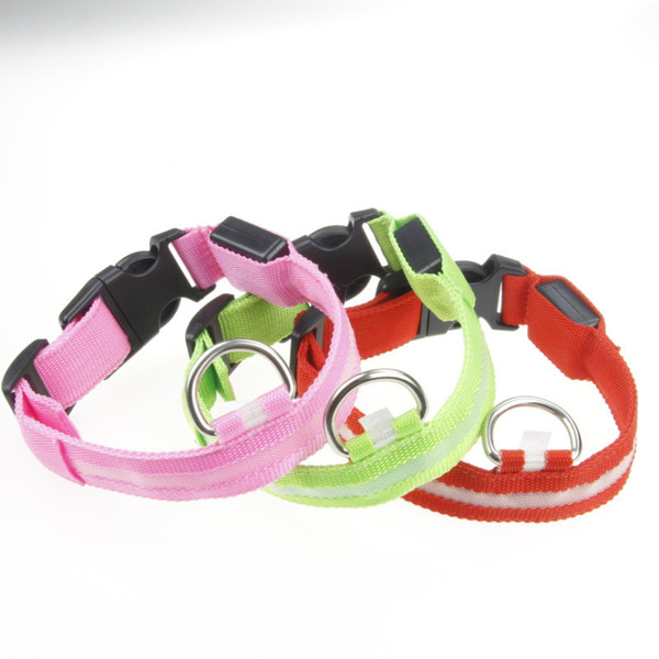 2018 LED dog glow collar ordinary paragraph charging red yellow blue green orange pink white luminous luminous pet belt