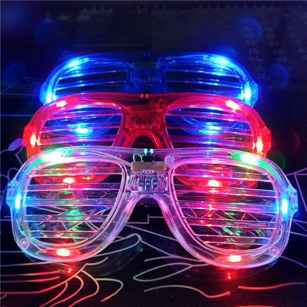 LED Light Glasses Flashing Shutters Shape Glasses LED Flash Glasses Sunglasses Dances Party Supplies Festival Decoration Christmas Hollowen