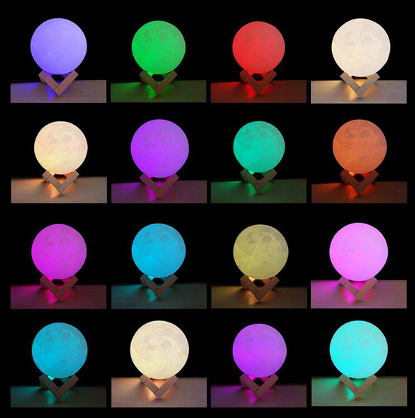 Moon Lamp, LED Moon Light 3D Printing Night Light Dimmable Rechargeable, Warm White & Cool White& Soft White, Home Decorative Lights