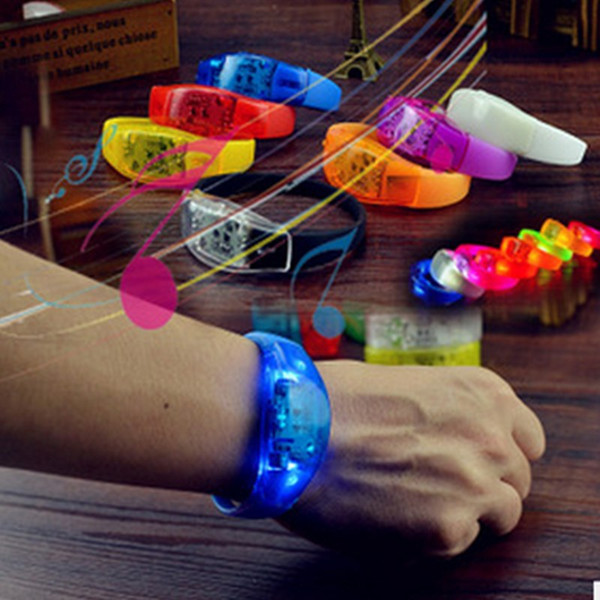 Voice Control LED Light Glows Wristbands Bracelet Bangle Party Concert All Night Events Silicone Flashing Wristband Glowing Wrist Band Light