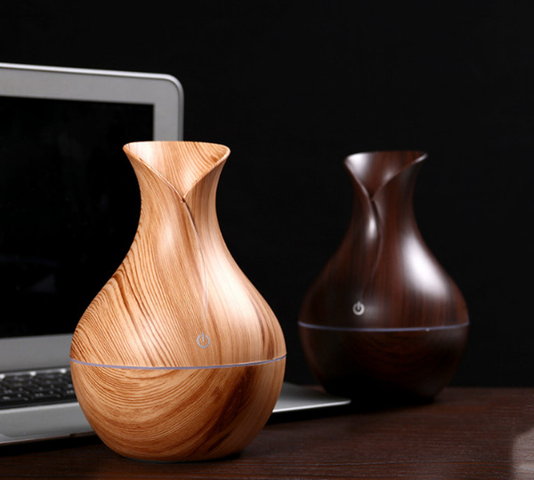 Ultrasonic Humidifier Essential Oil Aroma Diffuser Eletric Wood Grain Home Aroma Humidifier Air Diffuser Purifier 300 ML For Office Home