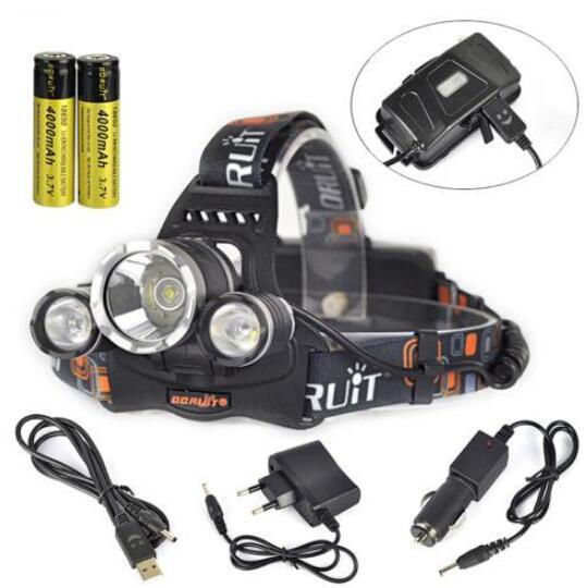 Camping & Hiking Cheap New Brand Fashion 2016 9000Lm 3x XM-L2 LED Rechargeable Headlamp HeadLight Torch USB Lamp+18650+Charger