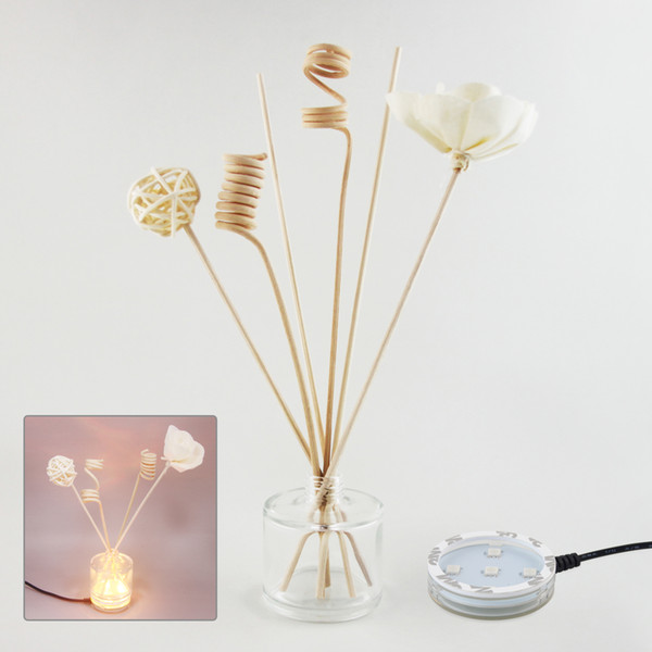 USB Powered LED Light Stand BAsed Reed Diffuser or Air Freshner Combo Set # 3 with 7 Colors Changing