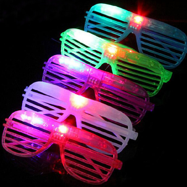 High Quality LED Light Glasses Flashing Shutters Shape Glasses LED Flash Glasses Sunglasses Dances Party Supplies Festival Decoration