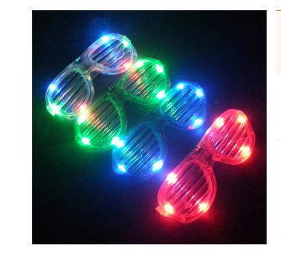 LED Light Glasses Flashing Shutters Shape Glasses LED Flash Glasses Sunglasses Dances Party Supplies Festival Decoration Christmas Hollowen