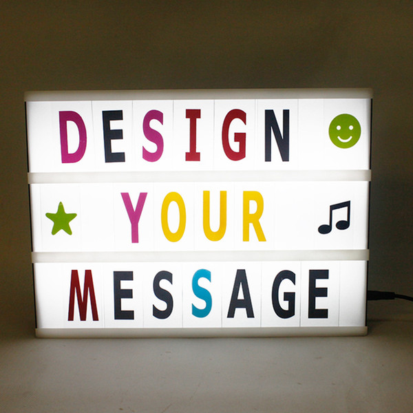 Factory direct best price A4 Cinematic light box with 100pcs DIY letters symbols and 10pcs color emojies