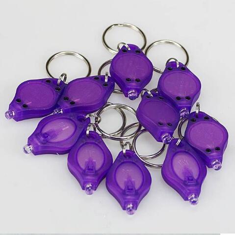 395-410nm Purple UV LED Keychain Money Detector led light protable light Keychains Car key accessories Wholesale 2016 HOT search