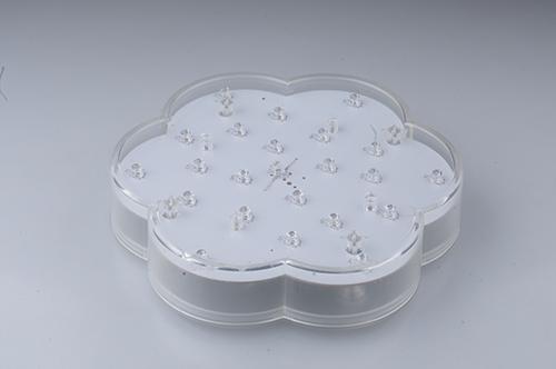 SXI non-waterproof flower shaped led base light battery operated colourful led light for glass craft table centerpiece