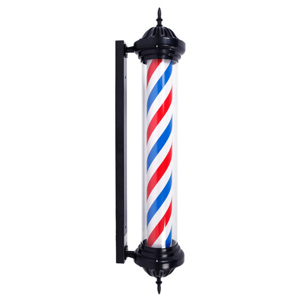 Barber Shop Equipement Sign Light Rotating Barber Pole Light LED Light US Plug Red & Blue & White