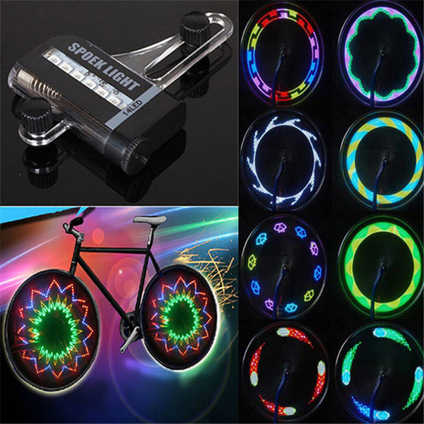 New Two Side Gofuly 14 LED Motorcycle Cycling Bicycle Bike Wheel Signal Tire Spoke Light 30 Changes free shipping