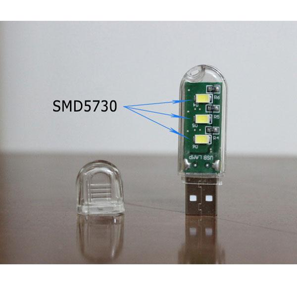 Portable Mini 5V 5.1W Energy-saving USB Charging Led Night Light 150-165lm 3Leds highlight Touch Control Computer Pocket Lamp led lamp