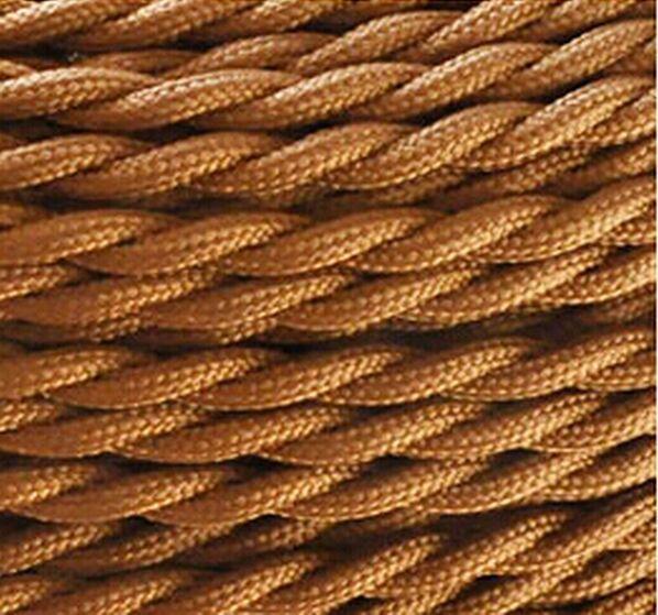 10m/lot 2 X 0.75mm2 Dark Brown Vintage Twisted Electrical Wire Textile Cable Vintage Lamp Cord Pendant Light Lamp Wire