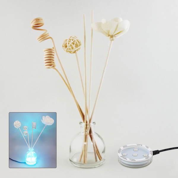 USB Powered LED Stand Base Reed Diffuser or Air Freshener Combo Set # 2 with 7 Colors Changing