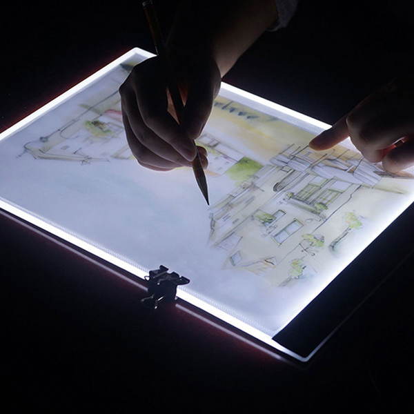 BRELONG A4 Ultra-Thin Portable Dimmable LED Acrylic Board For Night Painting And Writing, Protecting Vision White