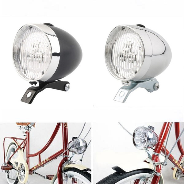 Retro Bicycle Bike 3 LED Front Light Headlight Vintage Flashlight Lamp Two Kinds Of Flash Mode BLL_00R