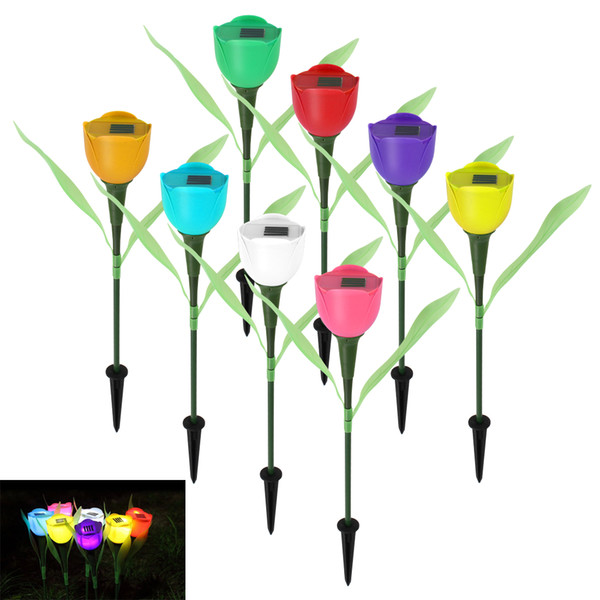 4Pcs Tulip Flower Landscape LED Light Solar Power Lamp for Garden / Lawn Random Colors LEG_020