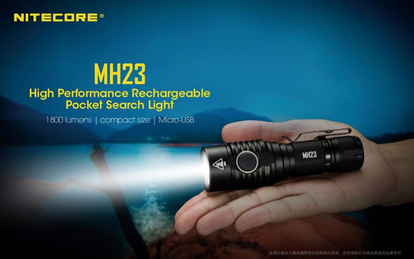 NITECORE MH23 rechargeable flashlight CREE XHP35 HD LED 1800 lumens beam distance 294 meter outdoor tactical torchlight 18650 light