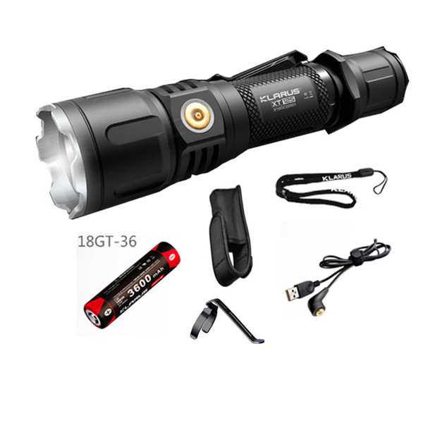 KLARUS XT12S Tactical LED Flashlight 1600 Lume CREE XHP35 HI D4 LED Torch with USB charging +3600mAh 18650 Battery Torchlight for Hunting